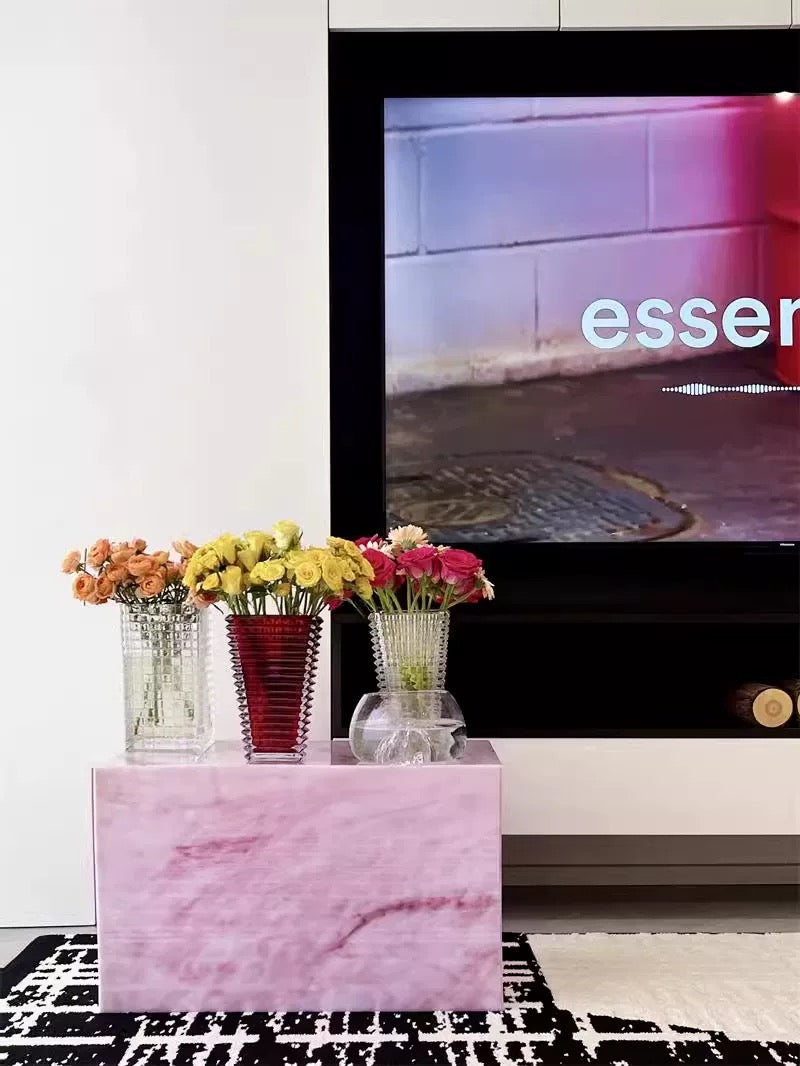 Rosé Luxe Acrylic Side Table