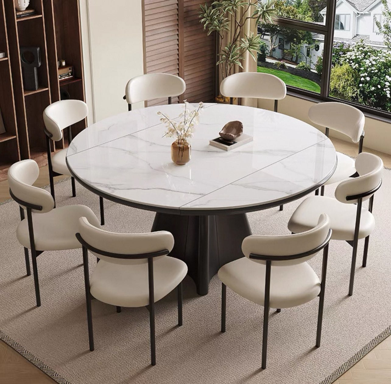 VersaLuxe Extendable Stone Dining Table