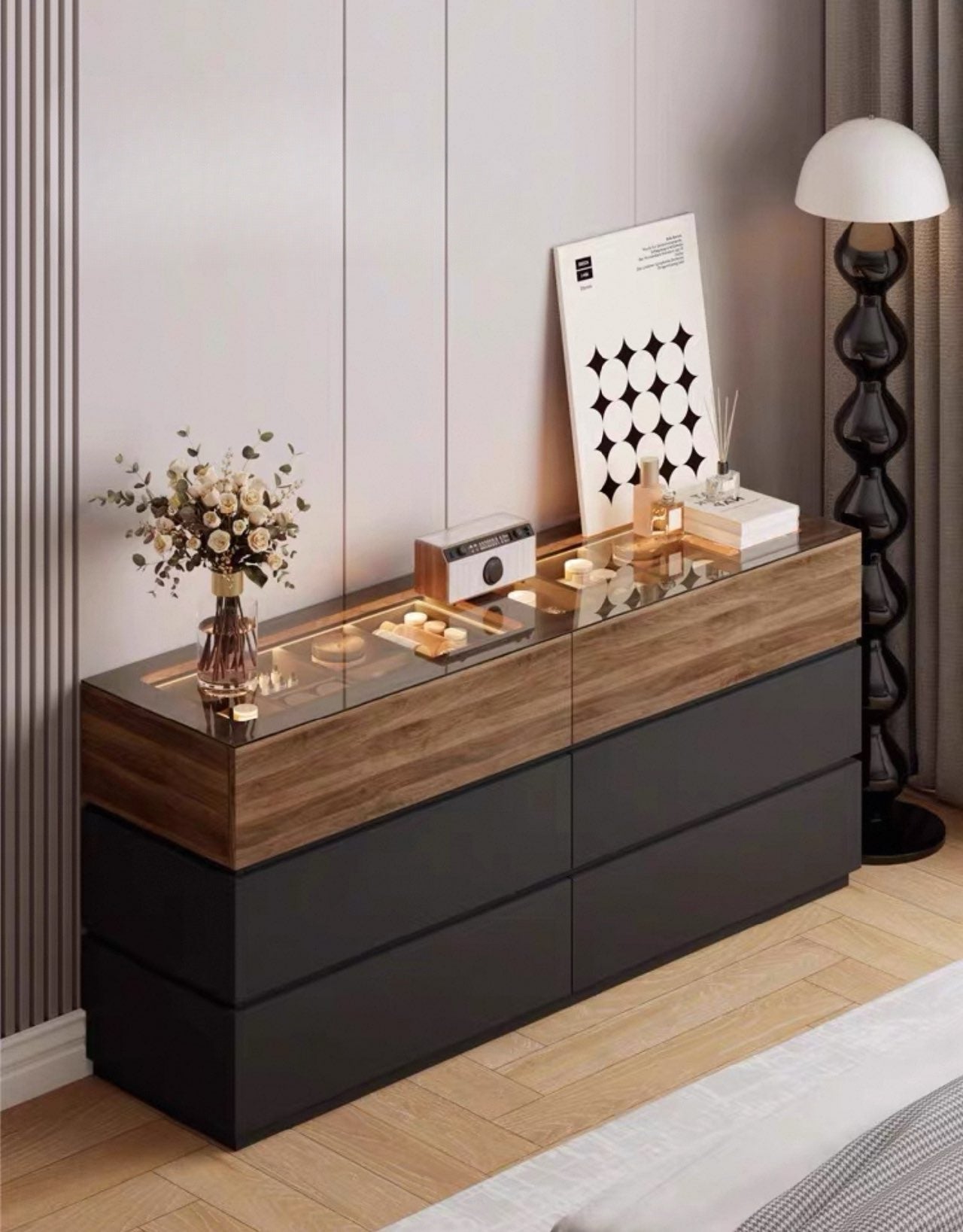 LuxeView Showcase Drawer Cabinet