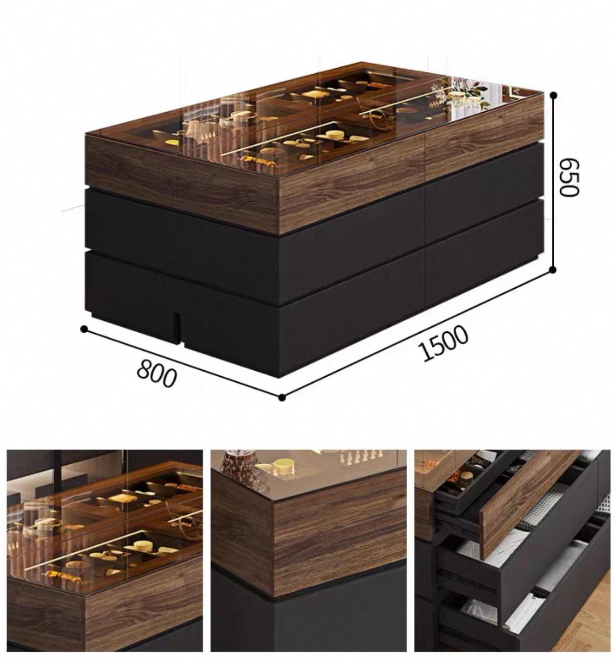 LuxeView Showcase Drawer Cabinet