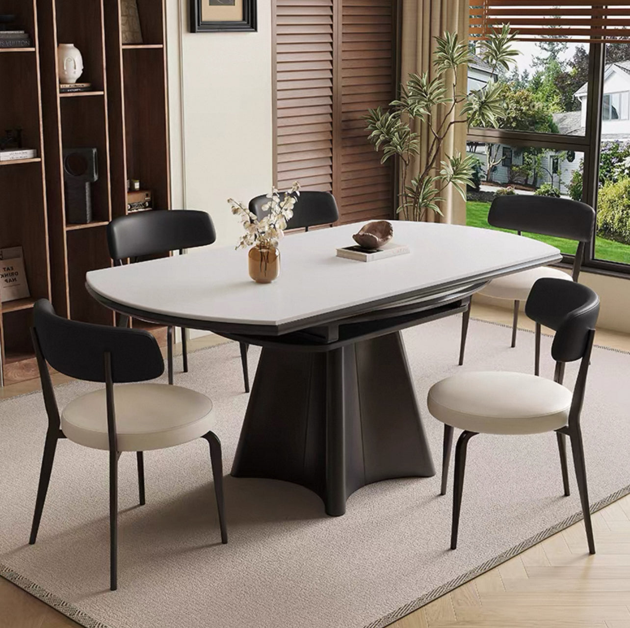 VersaLuxe Extendable Stone Dining Table