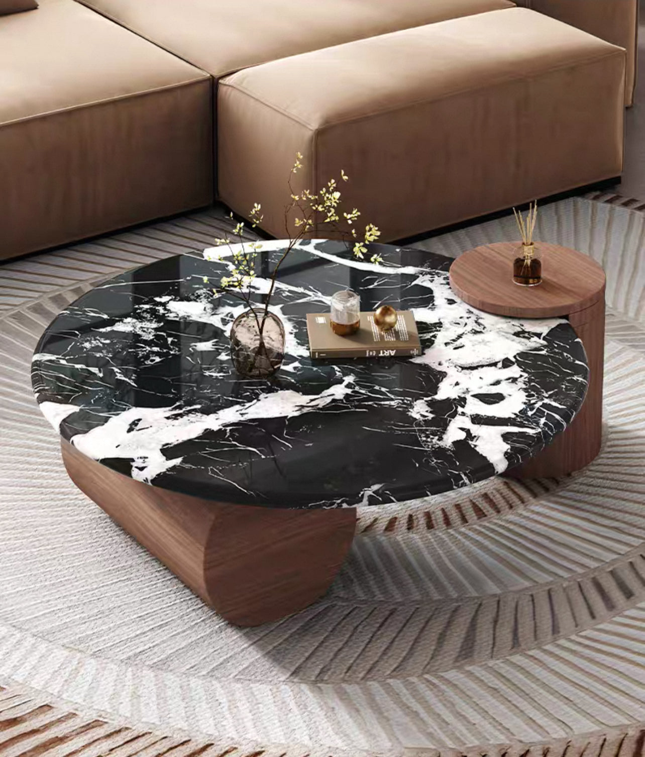 Luna Noir Marble Coffee Table
