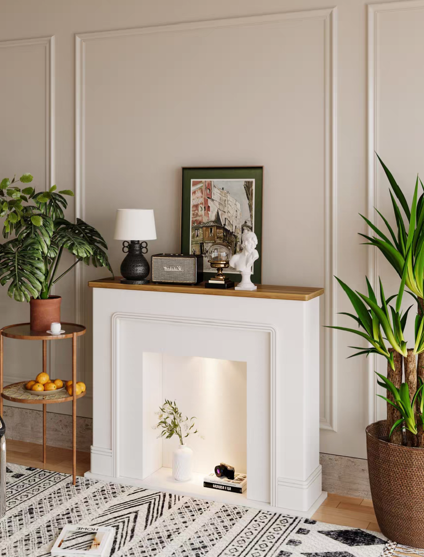 Aurora Faux Fireplace Mantel