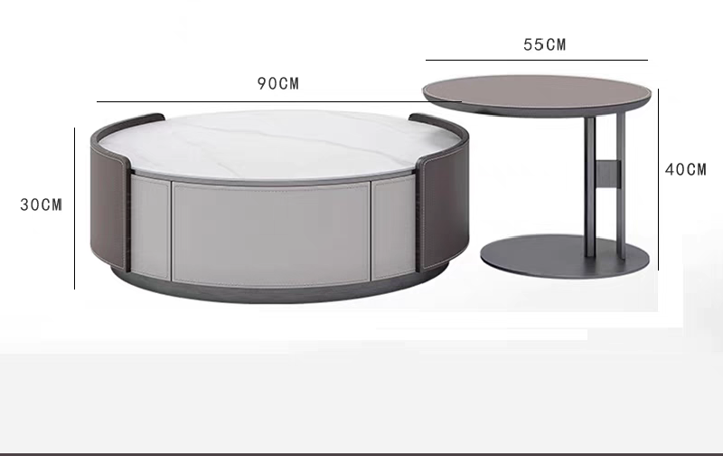 LuxeNest Dual-Tier Coffee Table Set
