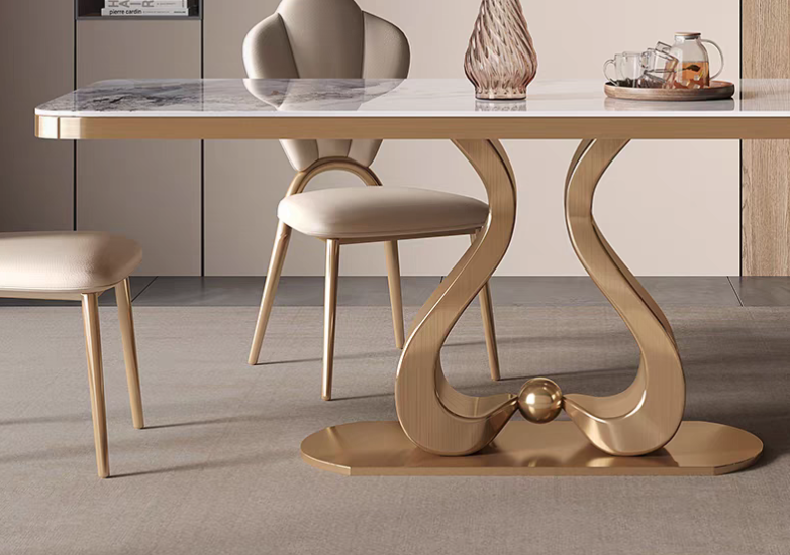 LuxeWave Marble Dining Table