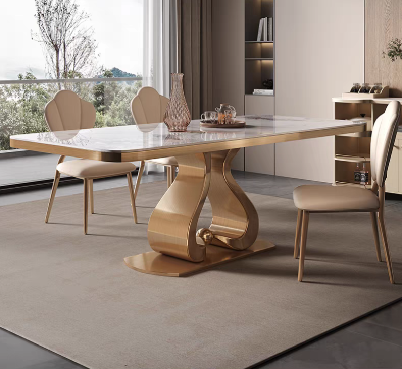 LuxeWave Marble Dining Table