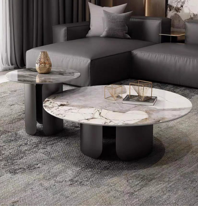 LuxeVine Marble Coffee Table Set