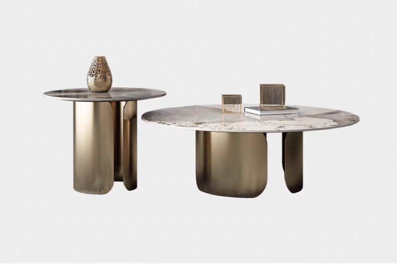LuxeVine Marble Coffee Table Set