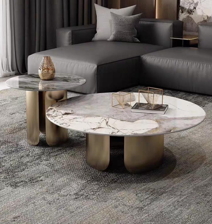 LuxeVine Marble Coffee Table Set