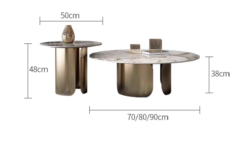 LuxeVine Marble Coffee Table Set
