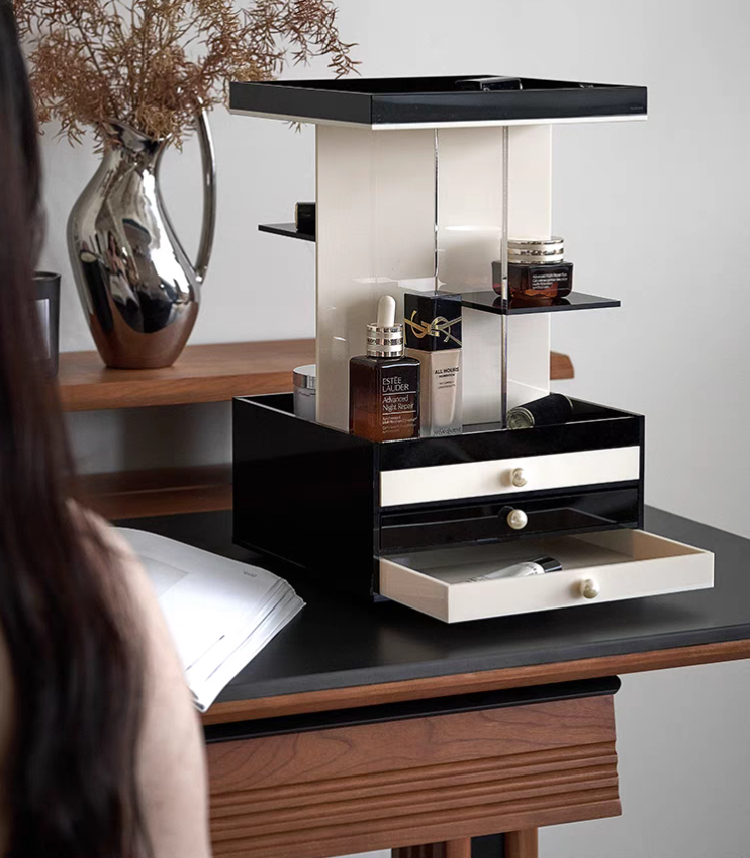 LuxeVista Rotating Makeup Organizer
