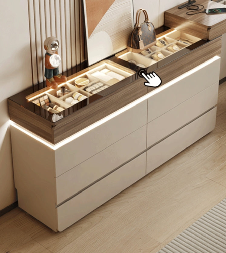 LuxeVault™ Illuminated Jewelry & Storage Island