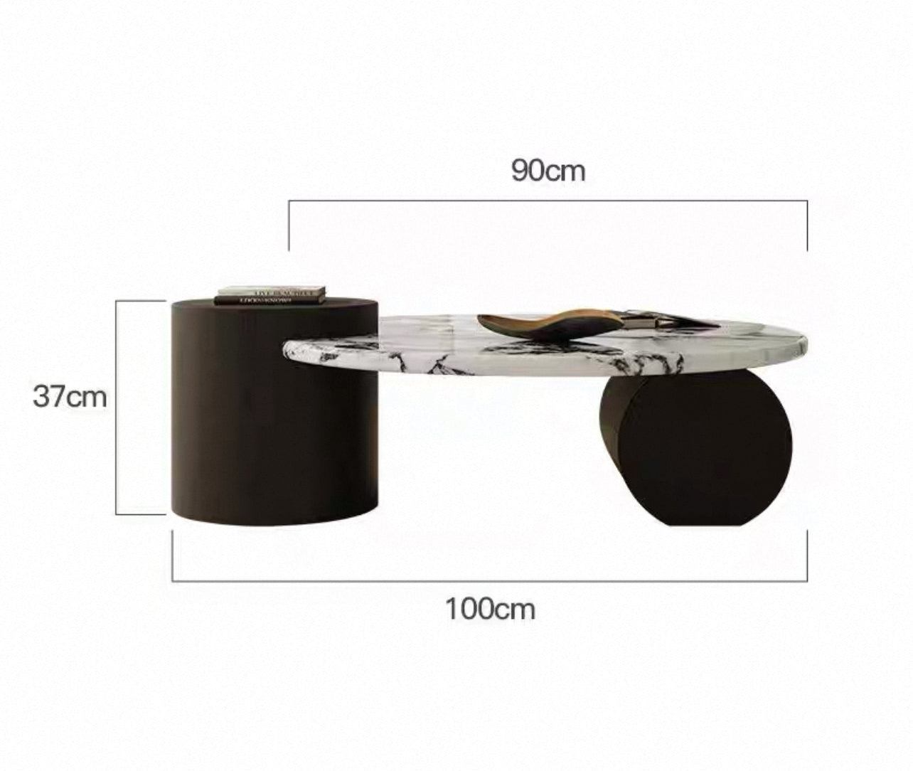 Luna Noir Marble Coffee Table