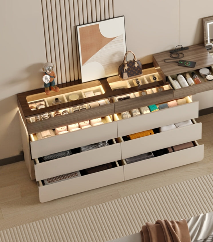 LuxeVault™ Illuminated Jewelry & Storage Island