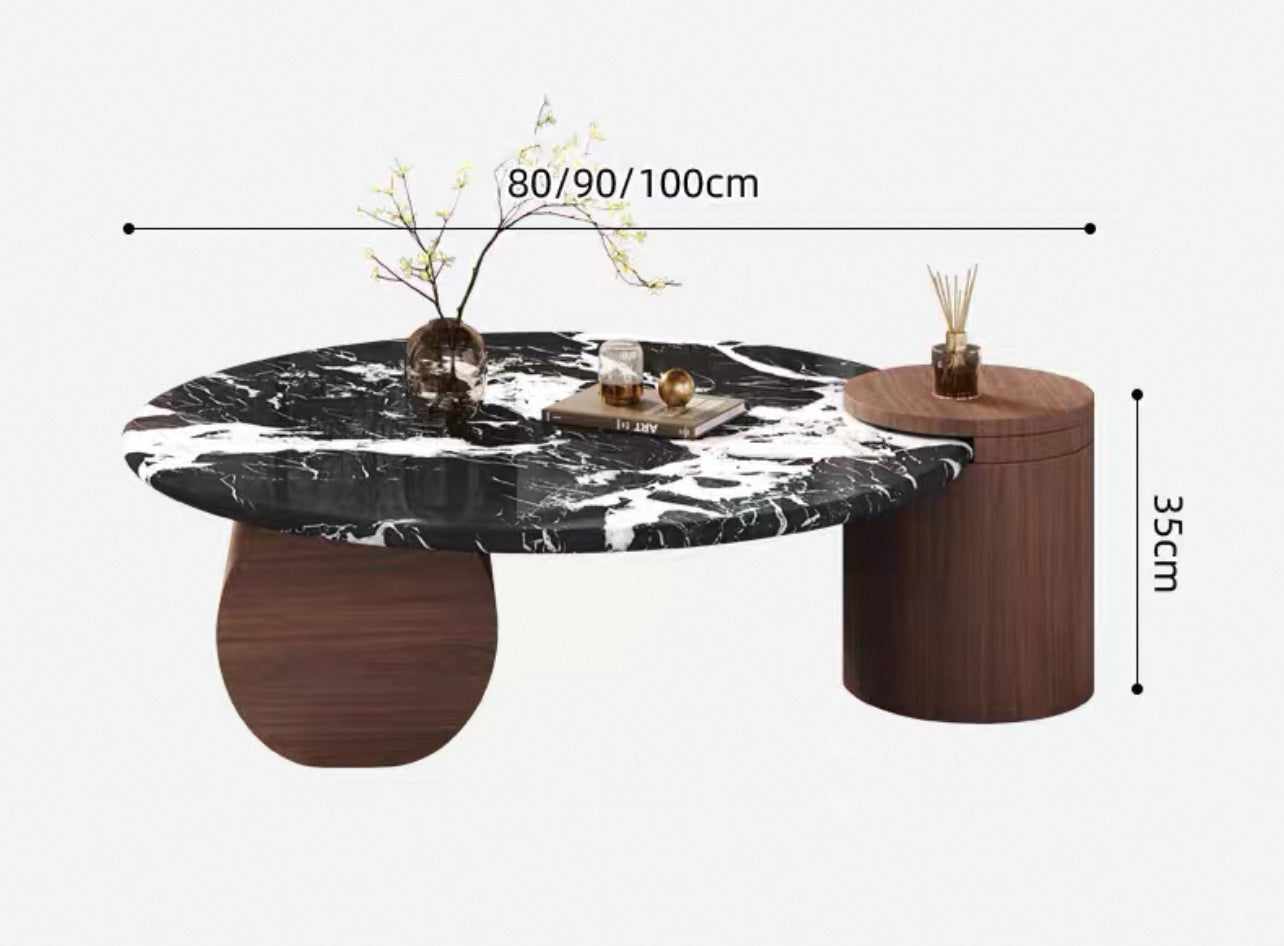 Luna Noir Marble Coffee Table