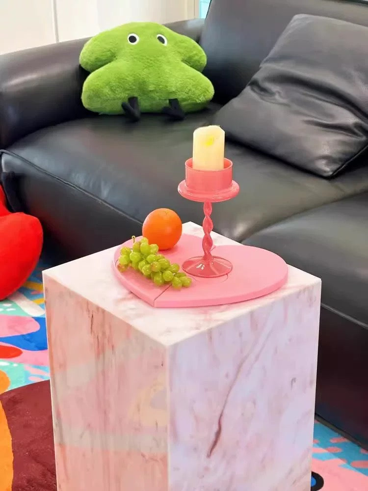 Rosé Luxe Acrylic Side Table