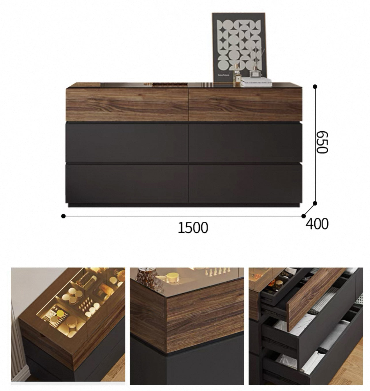 LuxeView Showcase Drawer Cabinet