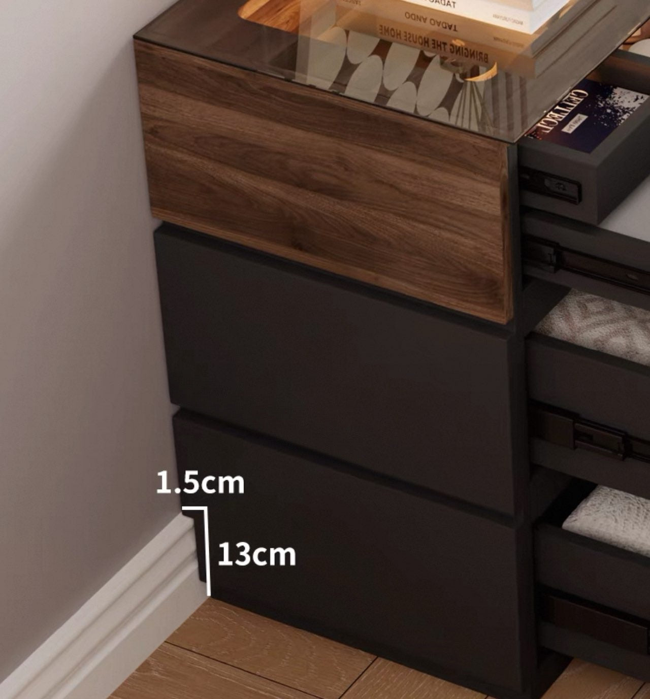 LuxeView Showcase Drawer Cabinet
