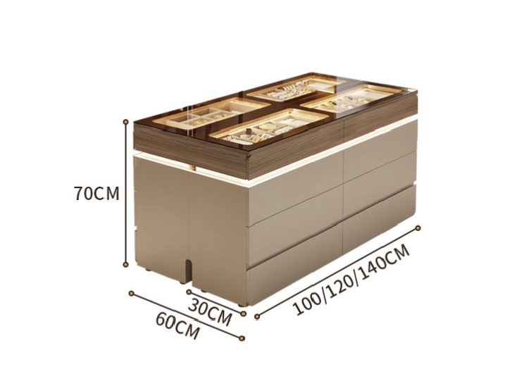 LuxeVault™ Illuminated Jewelry & Storage Island