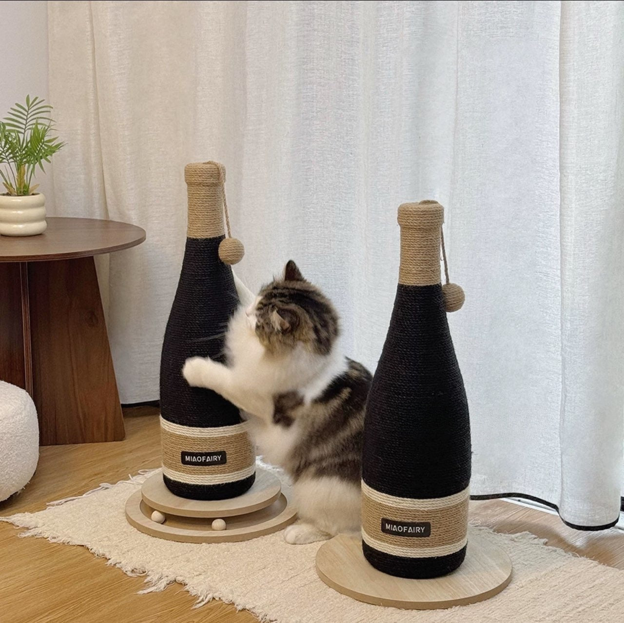 Luxury Cat Scratcher Post – Wine Bottle Design