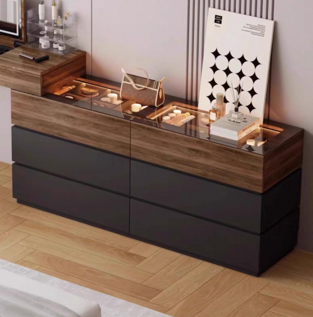 LuxeView Showcase Drawer Cabinet