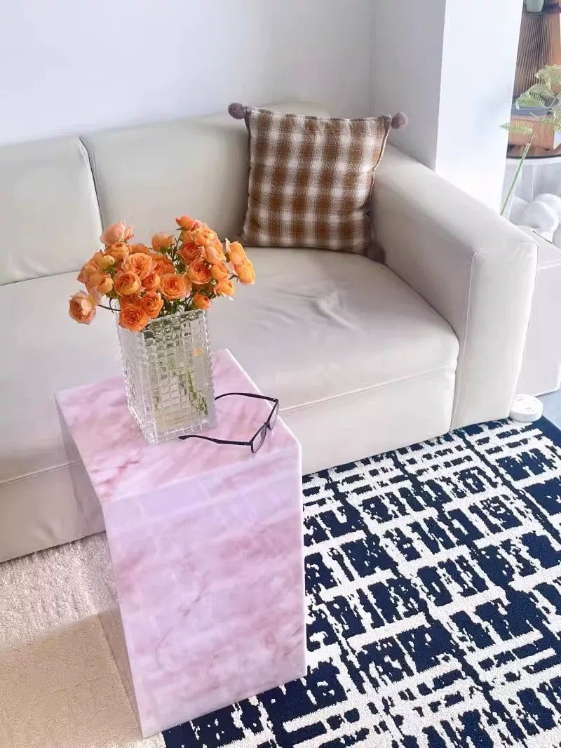 Rosé Luxe Acrylic Side Table