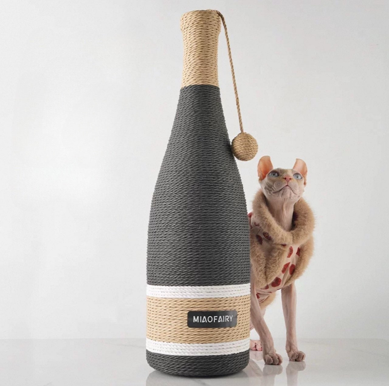 Luxury Cat Scratcher Post – Wine Bottle Design