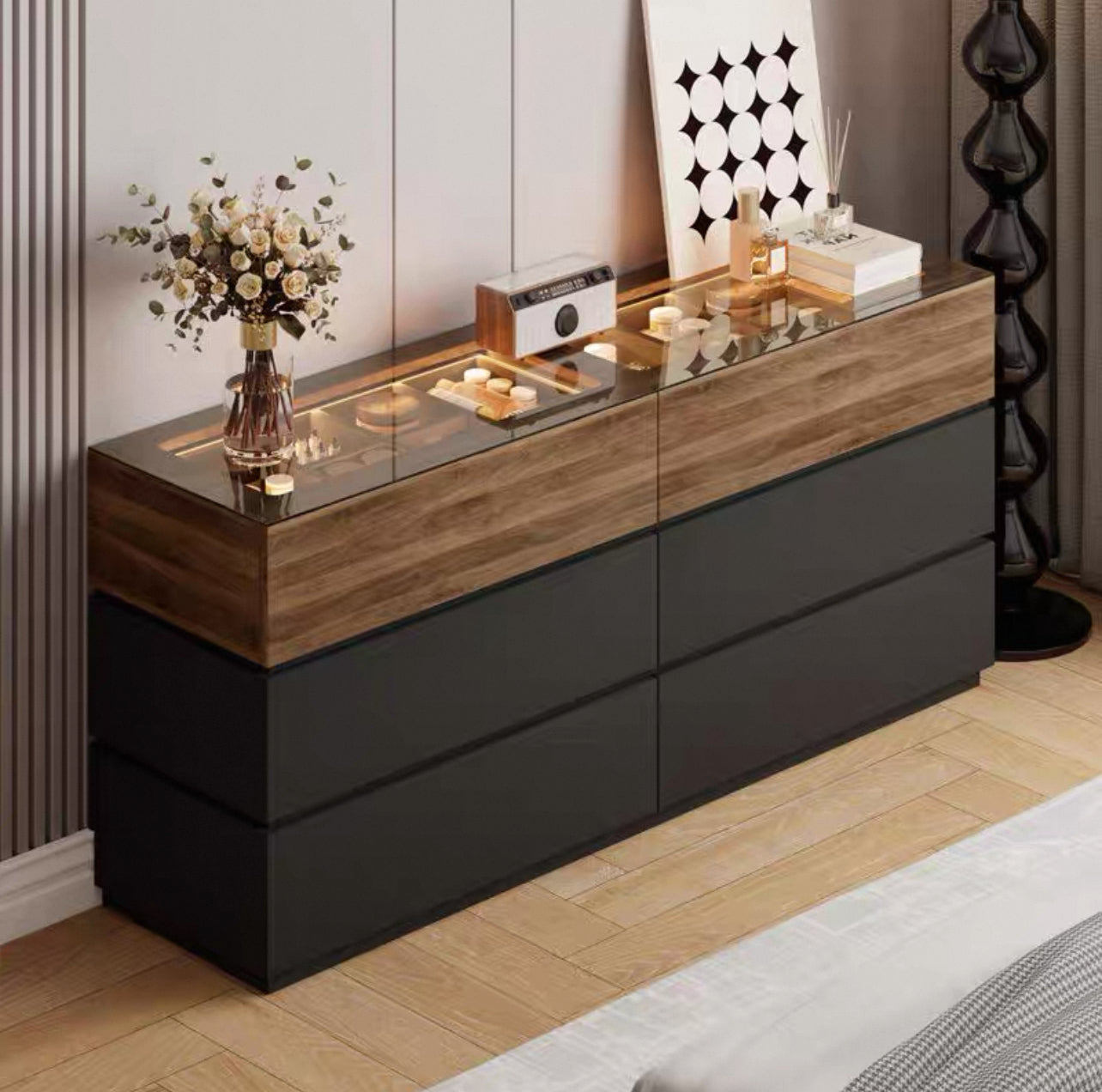 LuxeView Showcase Drawer Cabinet