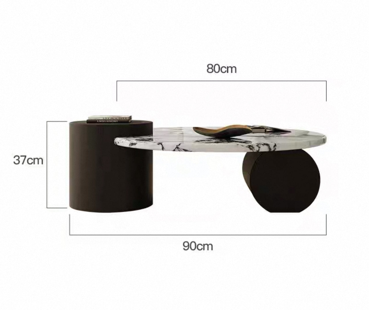 Luna Noir Marble Coffee Table