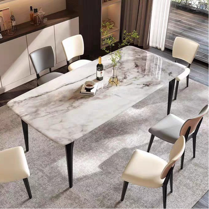 Luxe Marquina Marble Dining