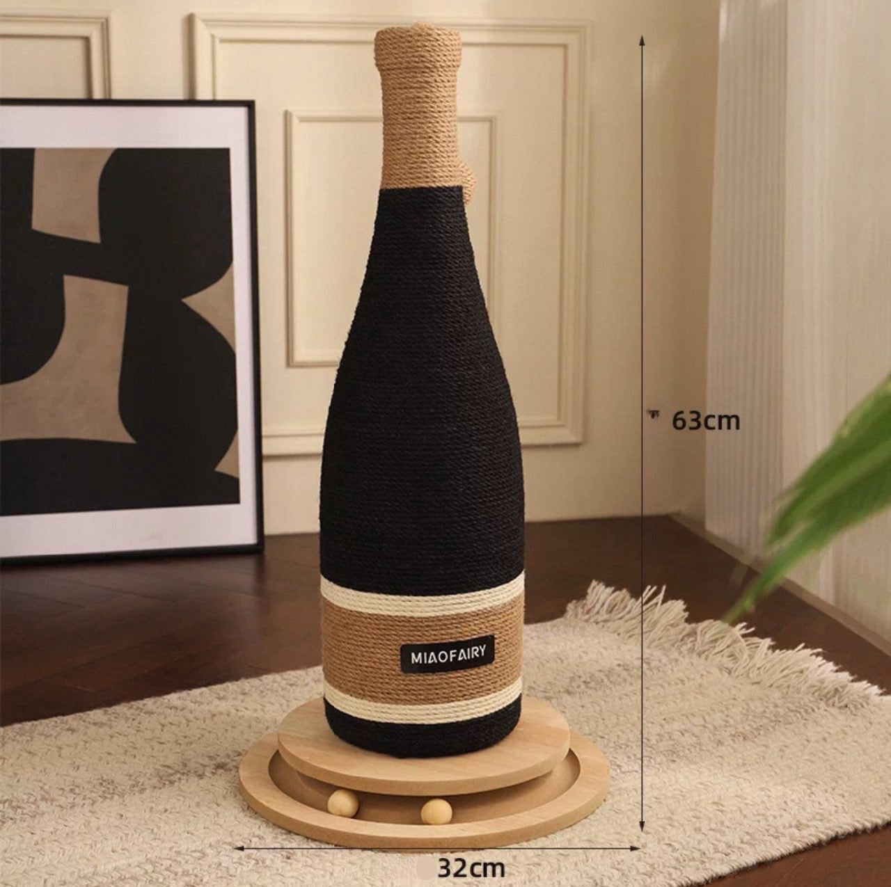 Luxury Cat Scratcher Post – Wine Bottle Design