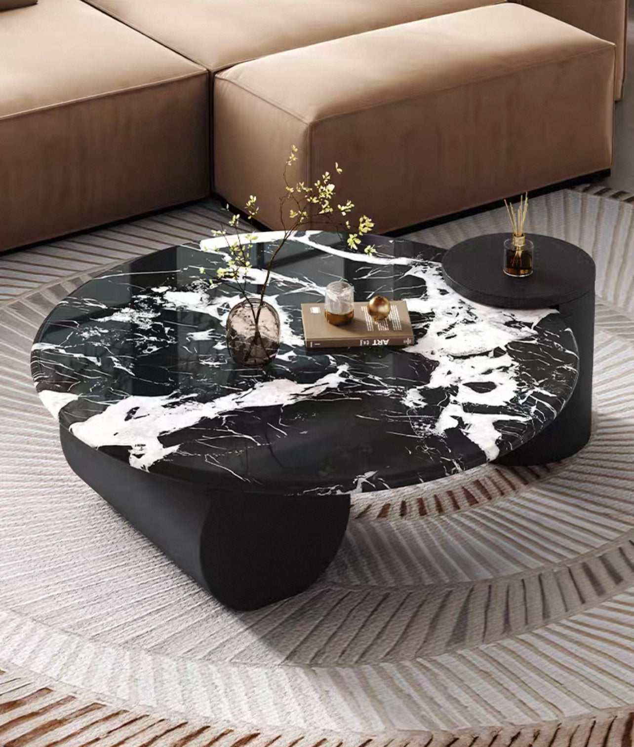 Luna Noir Marble Coffee Table