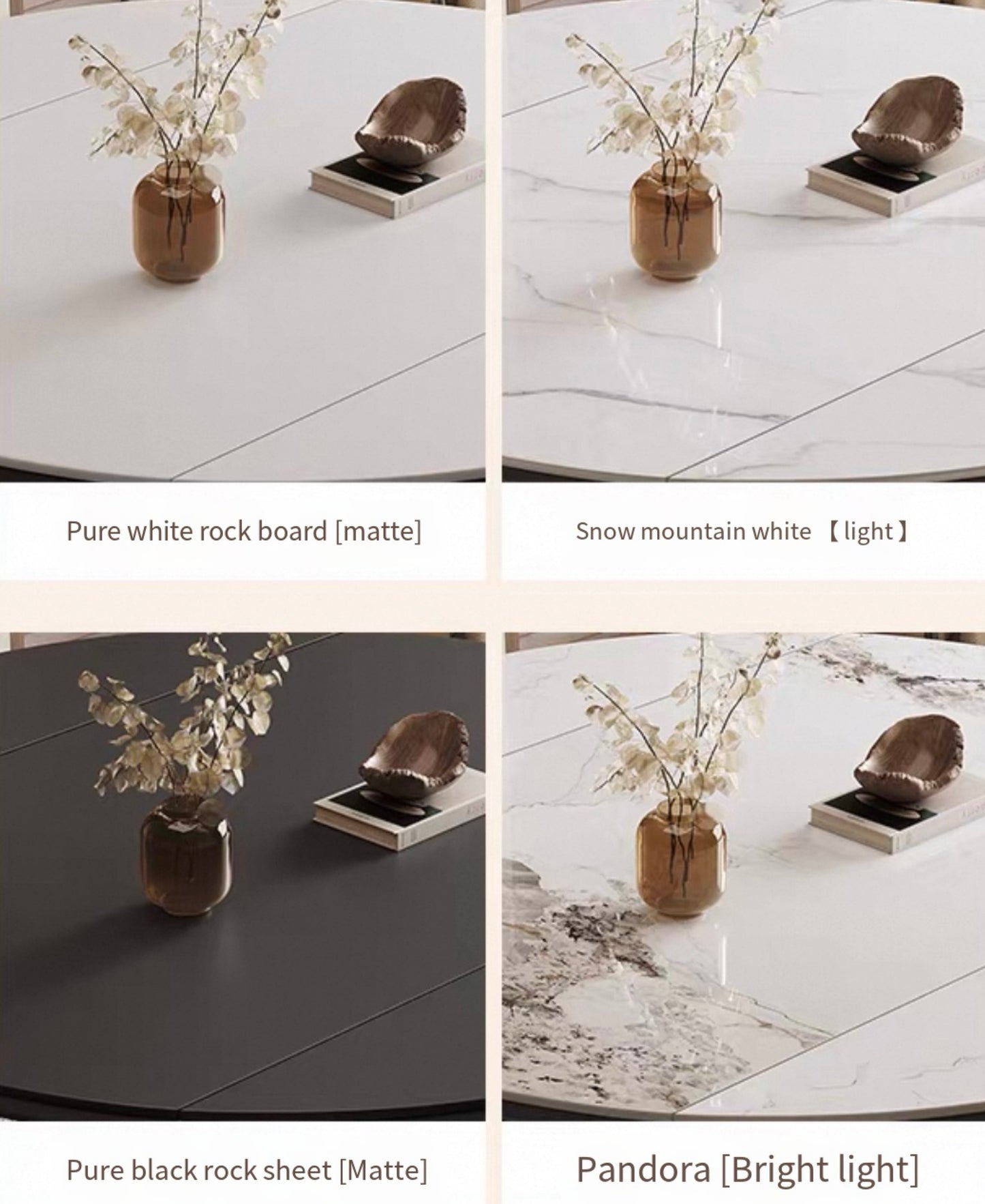 VersaLuxe Extendable Stone Dining Table