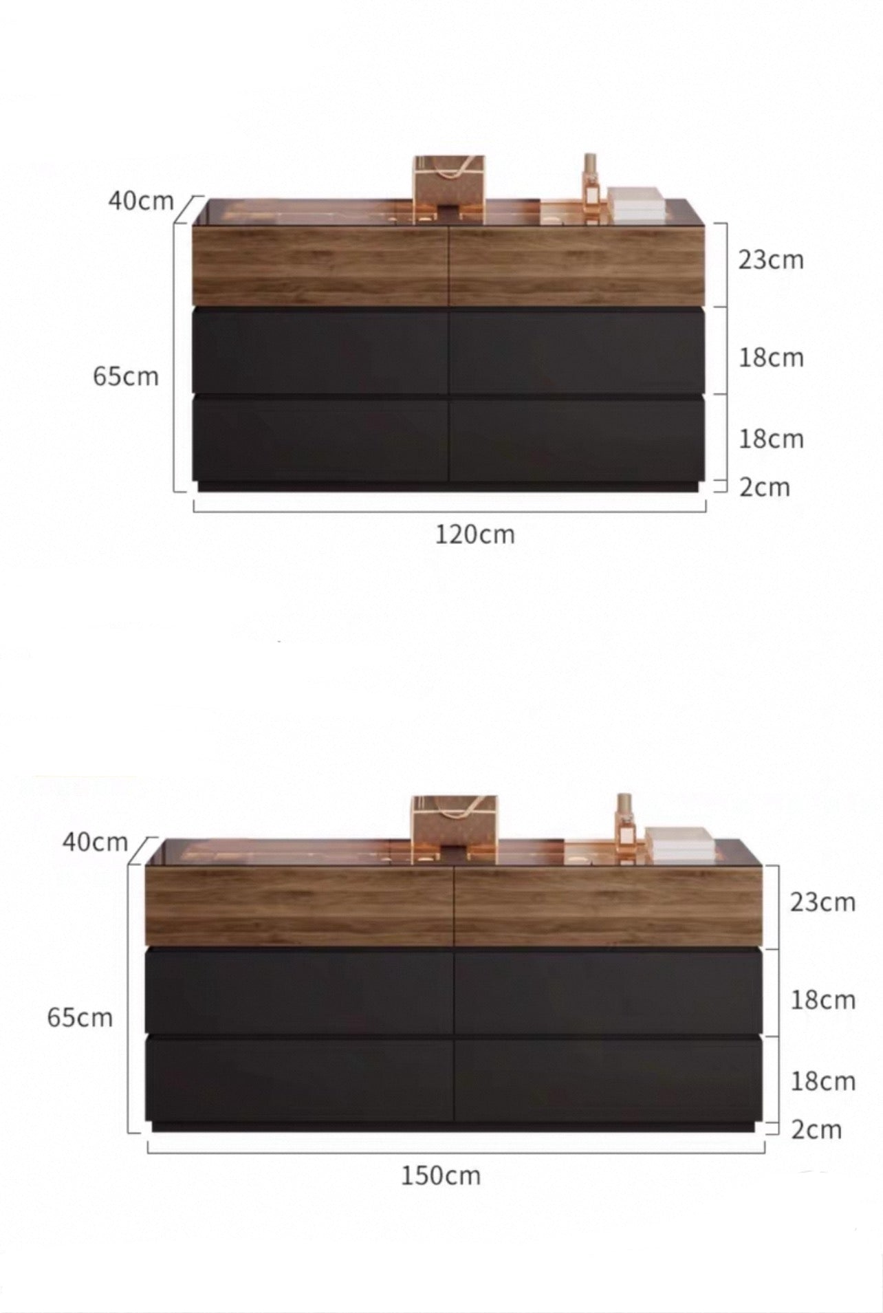 LuxeView Showcase Drawer Cabinet