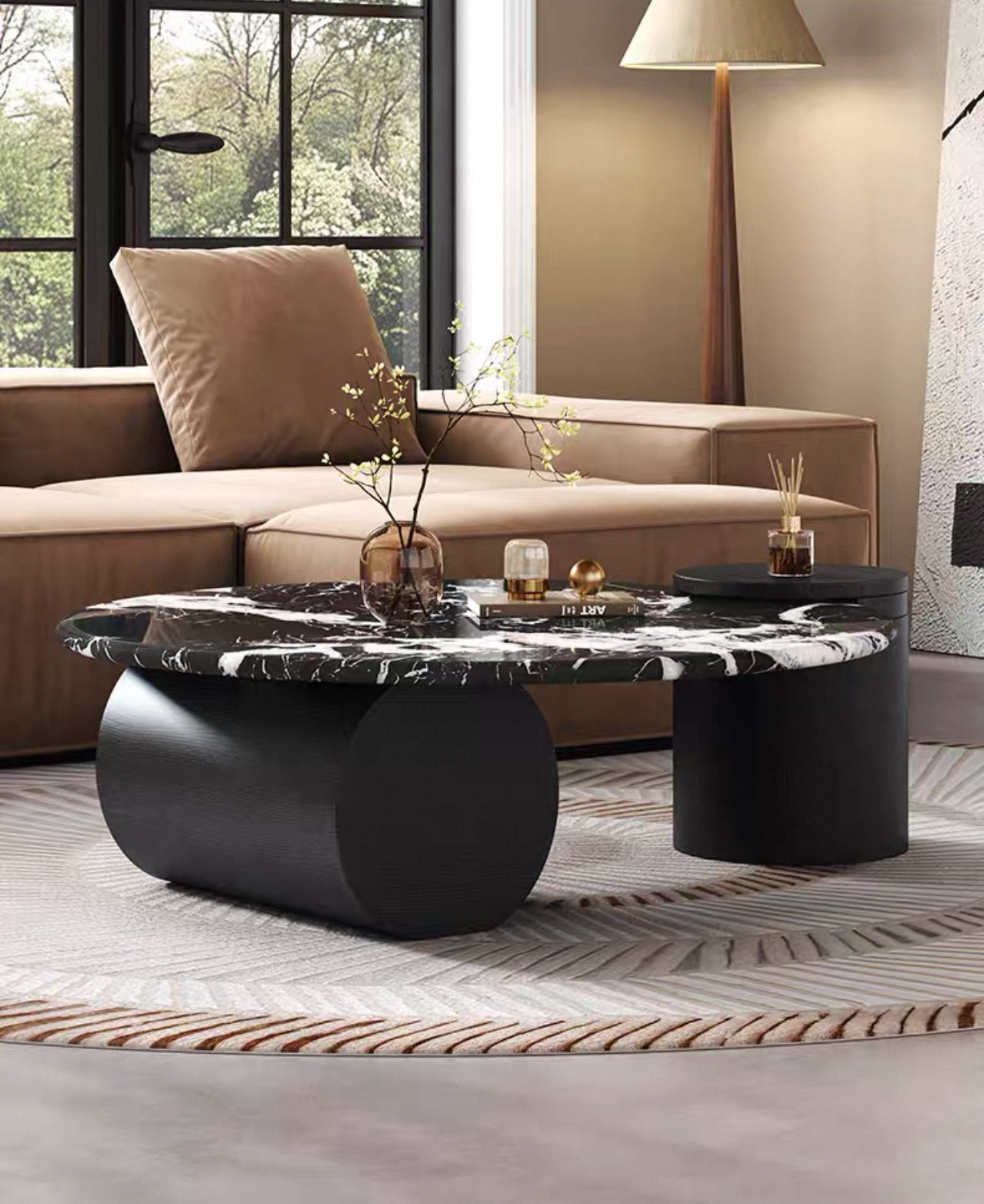 Luna Noir Marble Coffee Table