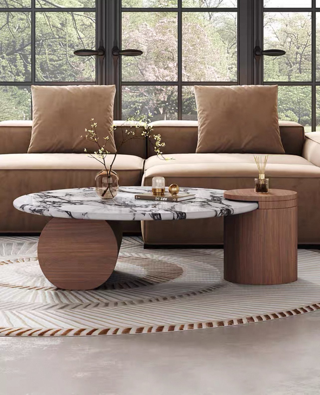 Luna Noir Marble Coffee Table