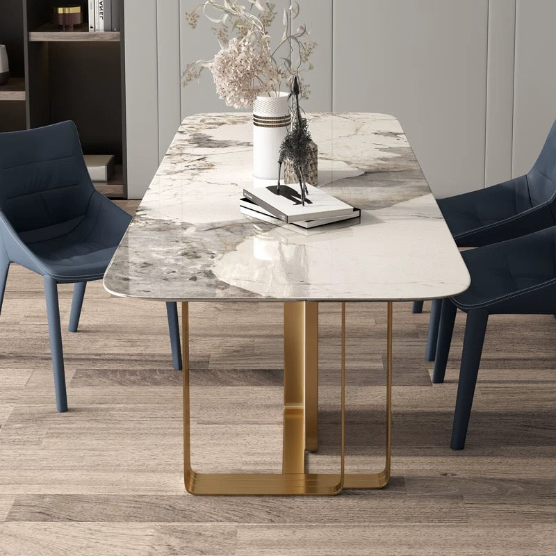 Aurora Luxe Rock Slab Dining Table