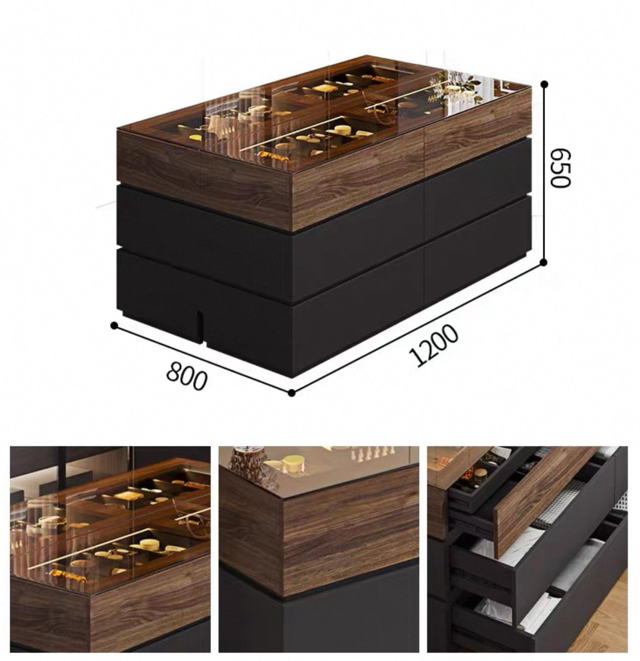 LuxeView Showcase Drawer Cabinet