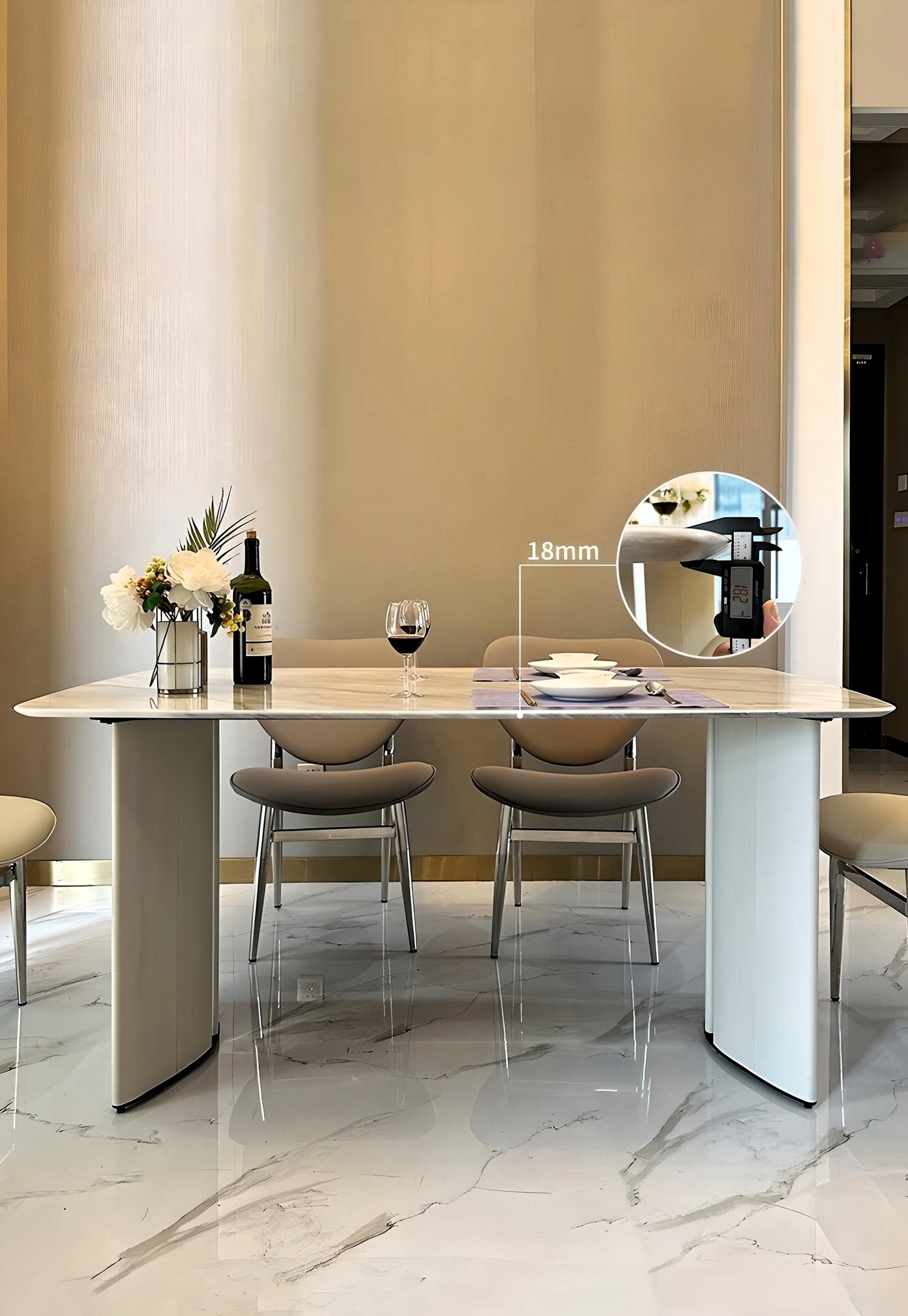 Eleganza Marble-Top Dining Table