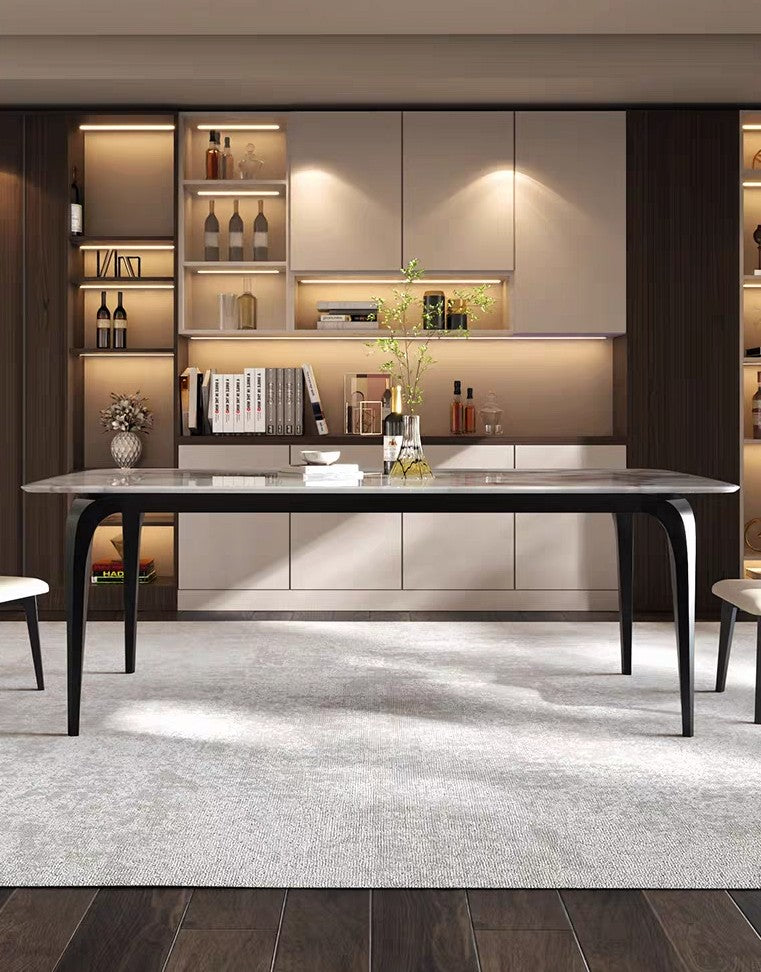 Luxe Marquina Marble Dining