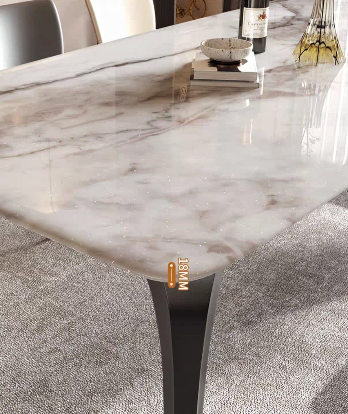 Luxe Marquina Marble Dining