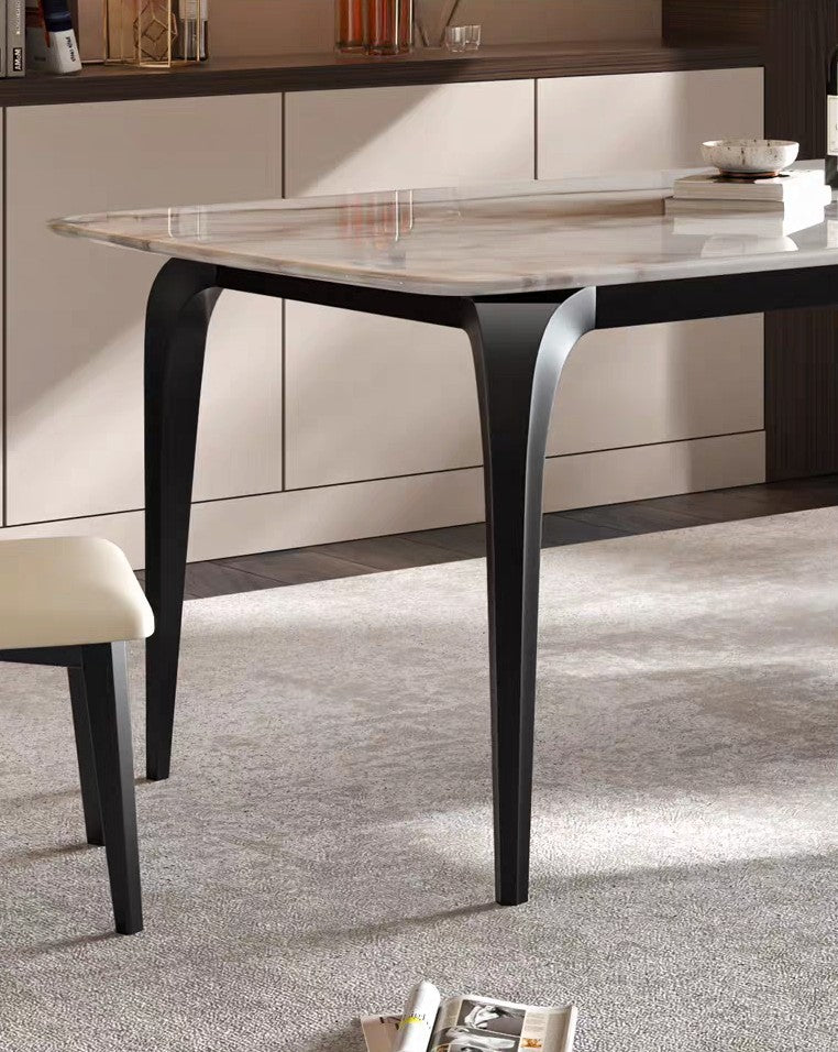 Luxe Marquina Marble Dining