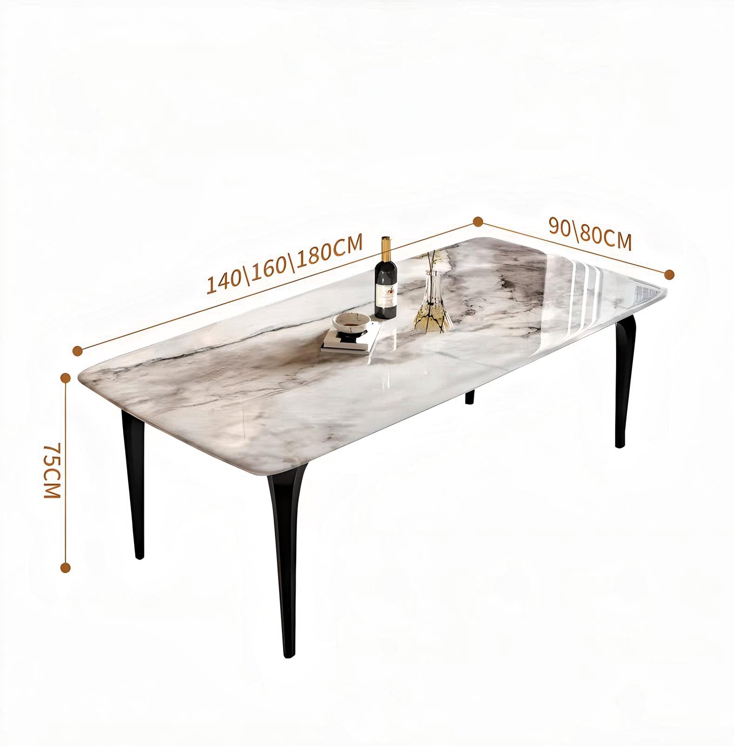 Luxe Marquina Marble Dining