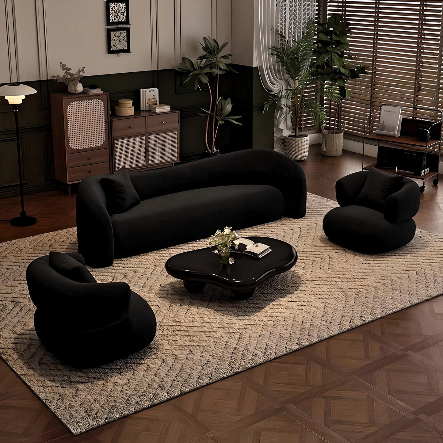 Noir Elegance Sofa Set