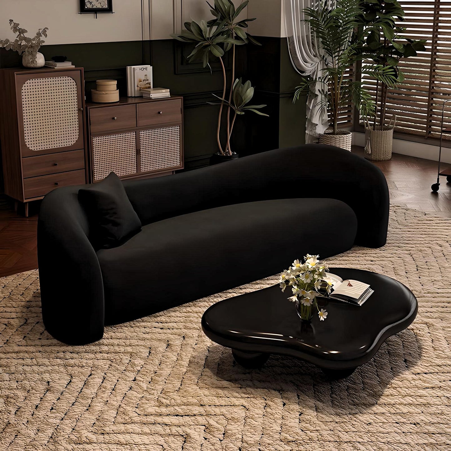 Noir Elegance Sofa Set