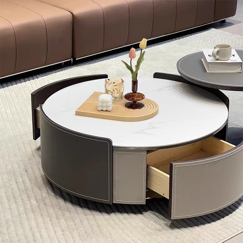 LuxeNest Dual-Tier Coffee Table Set