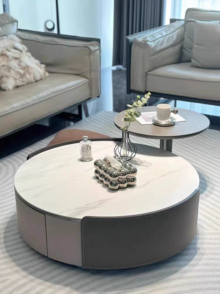 LuxeNest Dual-Tier Coffee Table Set