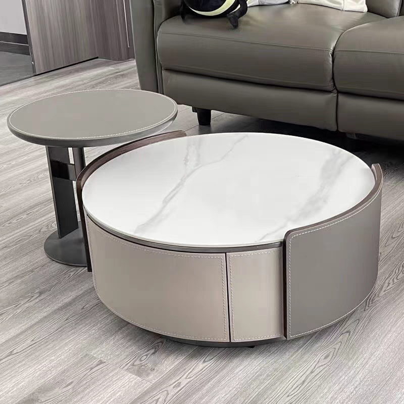 LuxeNest Dual-Tier Coffee Table Set