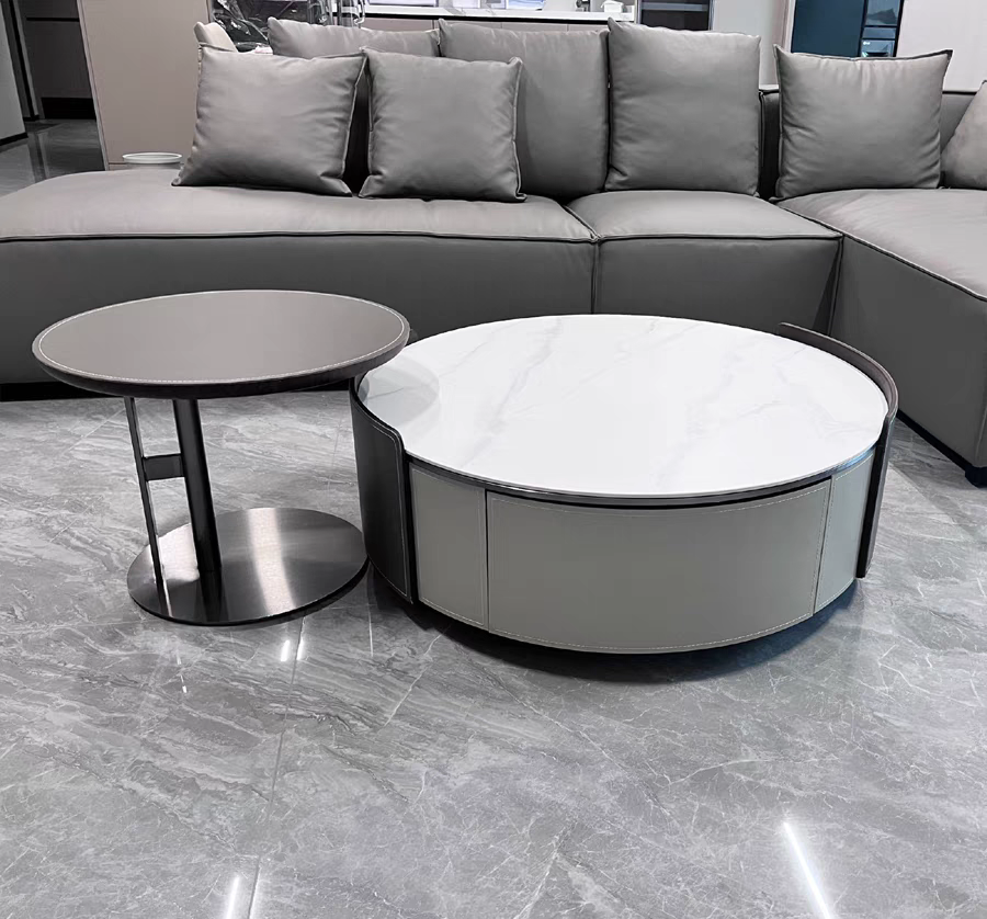 LuxeNest Dual-Tier Coffee Table Set