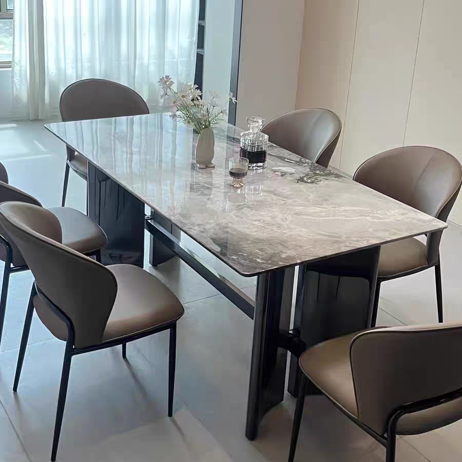 Opulent Luxe Extendable Marble Dining Table
